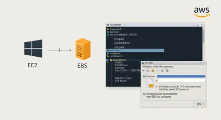 How To Connect A EBS Volume To An Windows EC2 Instance Using Powershell/GUI