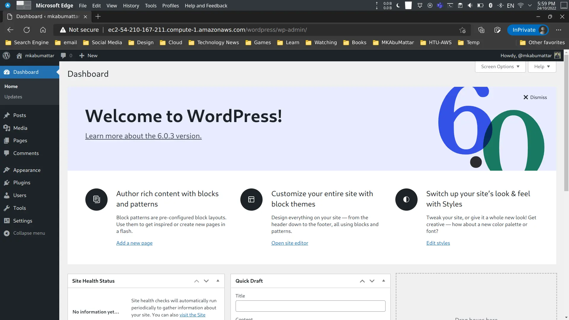 WordPress Dashboard